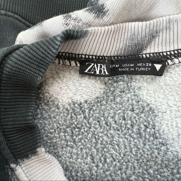 Zara Black Gray Abstract Print Sweatshirt Sz M - Picture 3 of 8